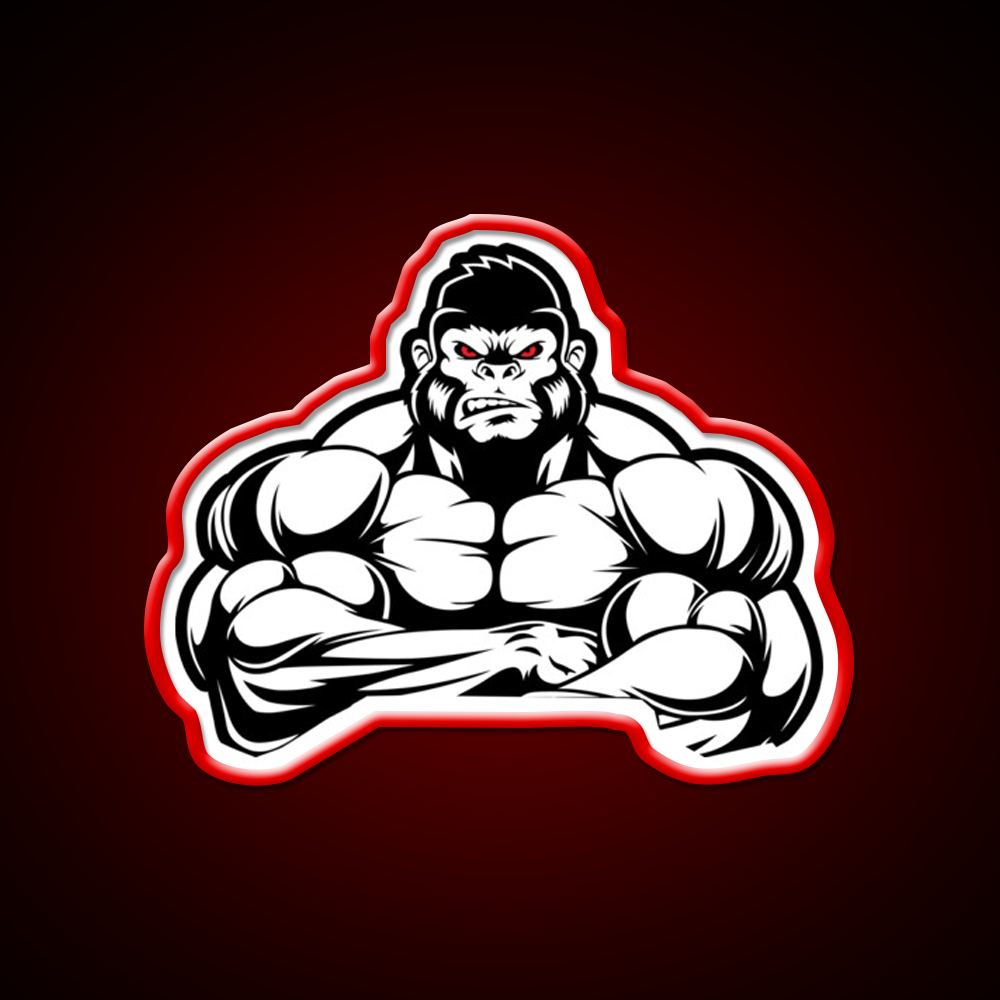 Weightlifting Gorilla Muscle Vintage Gifts Gym Fitness Led Neon Sign Rgb Color - LED neon sign view 10