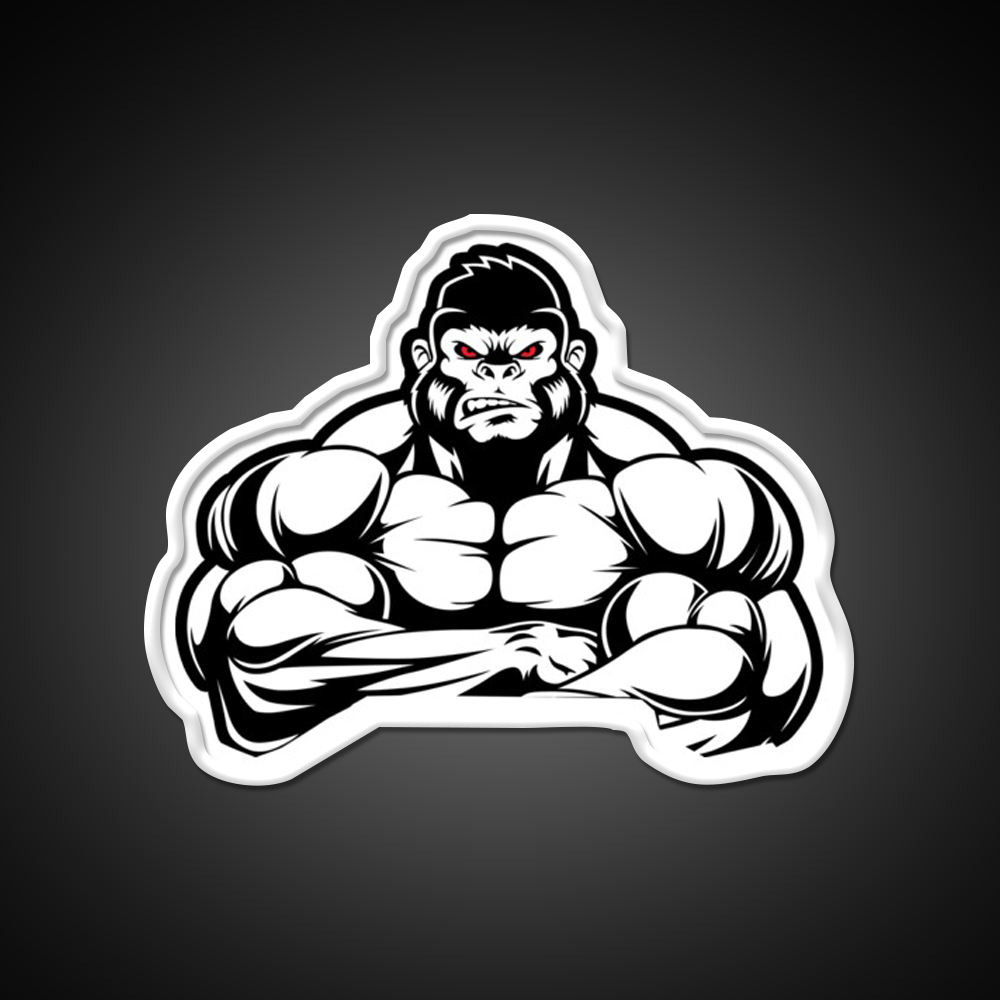 Weightlifting Gorilla Muscle Vintage Gifts Gym Fitness Led Neon Sign Rgb Color - LED neon sign view 11