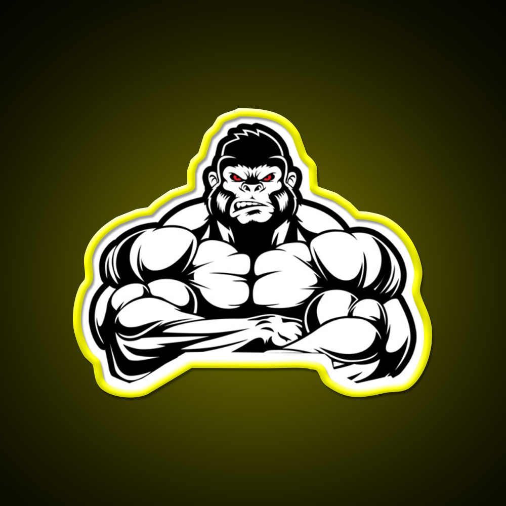 Weightlifting Gorilla Muscle Vintage Gifts Gym Fitness Led Neon Sign Rgb Color - LED neon sign view 7