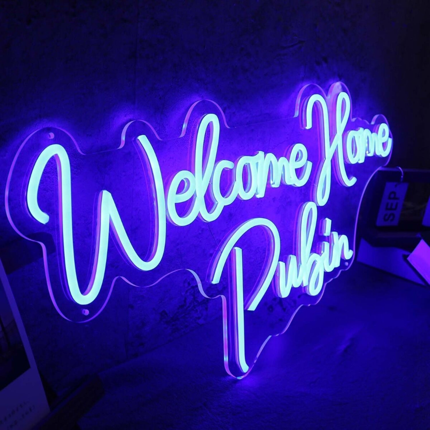 Welcome Home Rubin Blue Led Neon Sign - Shineneon