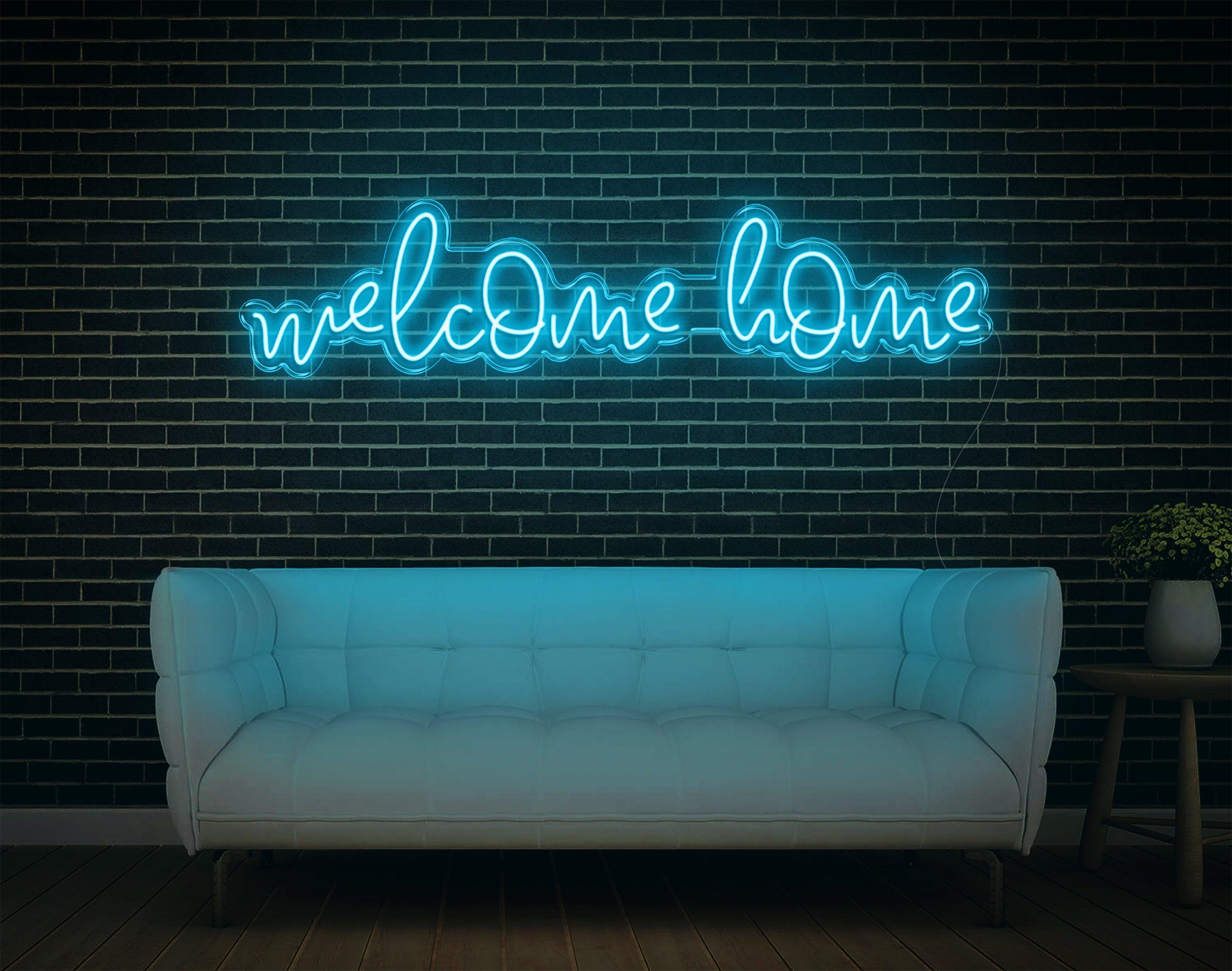 Welcome Home White Handwritten Led Neon Sign For Home Decor | Shineneon