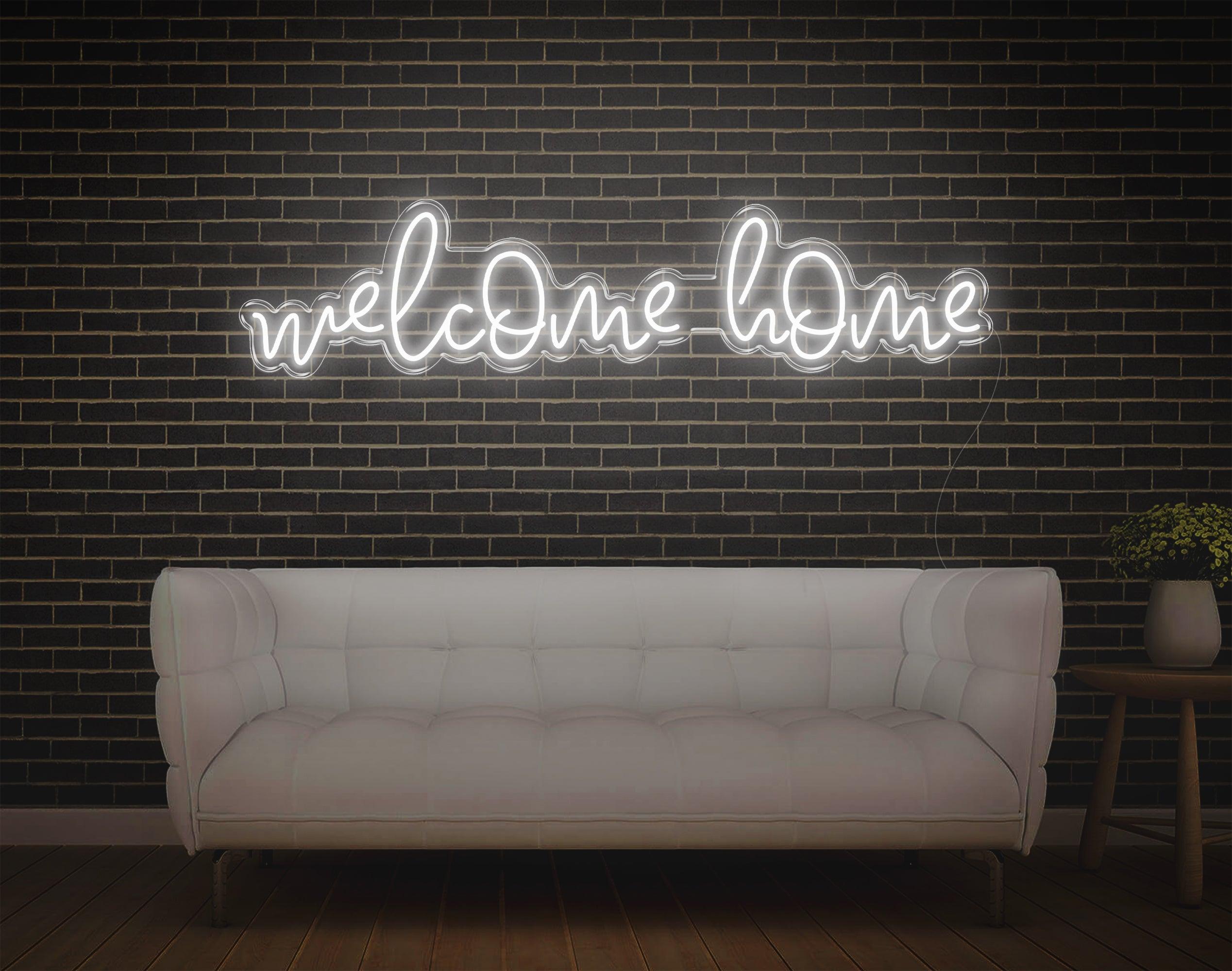 Welcome Home White Handwritten Led Neon Sign For Home Decor | Shineneon