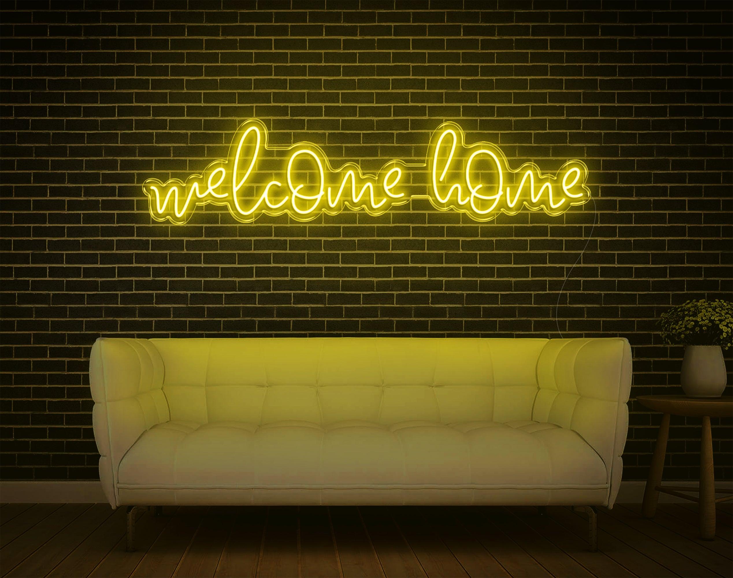 Welcome Home White Handwritten Led Neon Sign For Home Decor | Shineneon