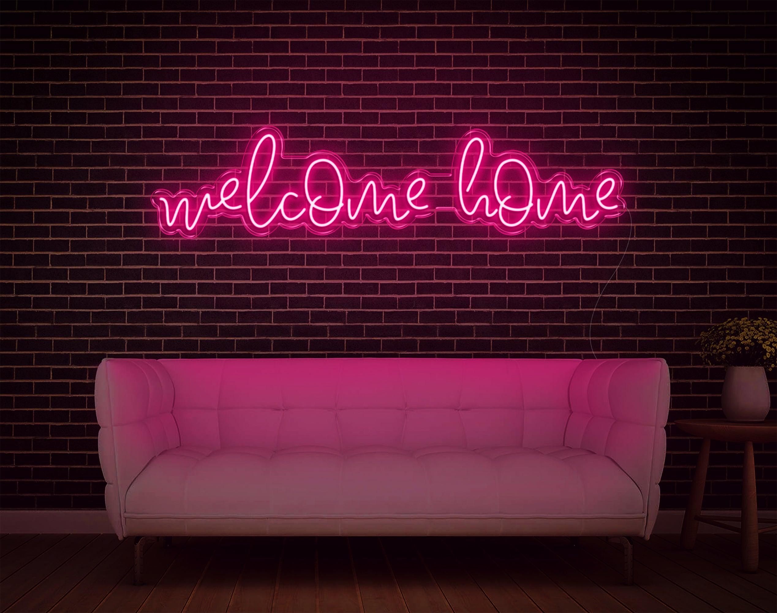 Welcome Home White Handwritten Led Neon Sign For Home Decor | Shineneon