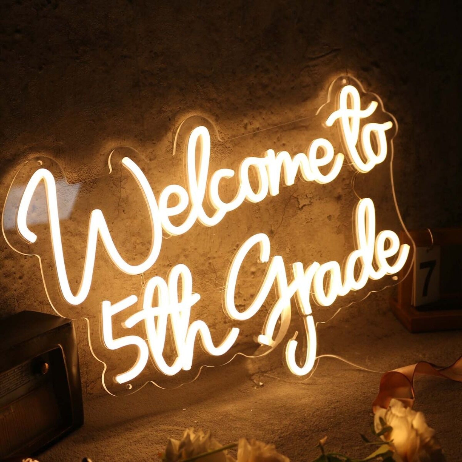 Welcome To 5th Grade Yellow Led Neon Sign - Shineneon