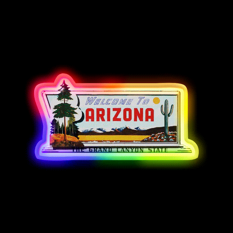 Welcome To Arizona Welcome Led Neon Sign Open Sign Rgb Color - LED neon sign close-up detail
