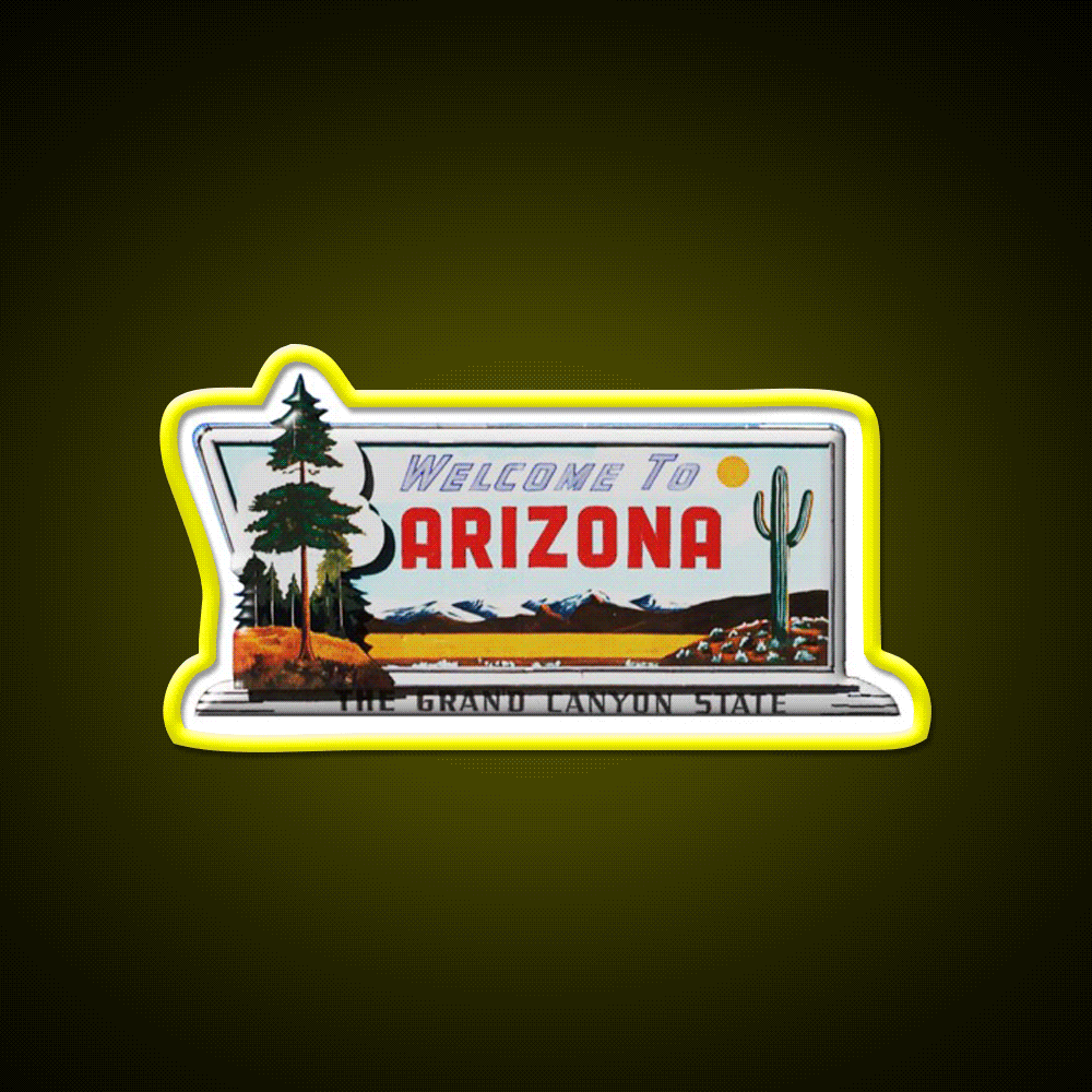 Welcome To Arizona Welcome Led Neon Sign Open Sign Rgb Color - Custom LED neon sign front view