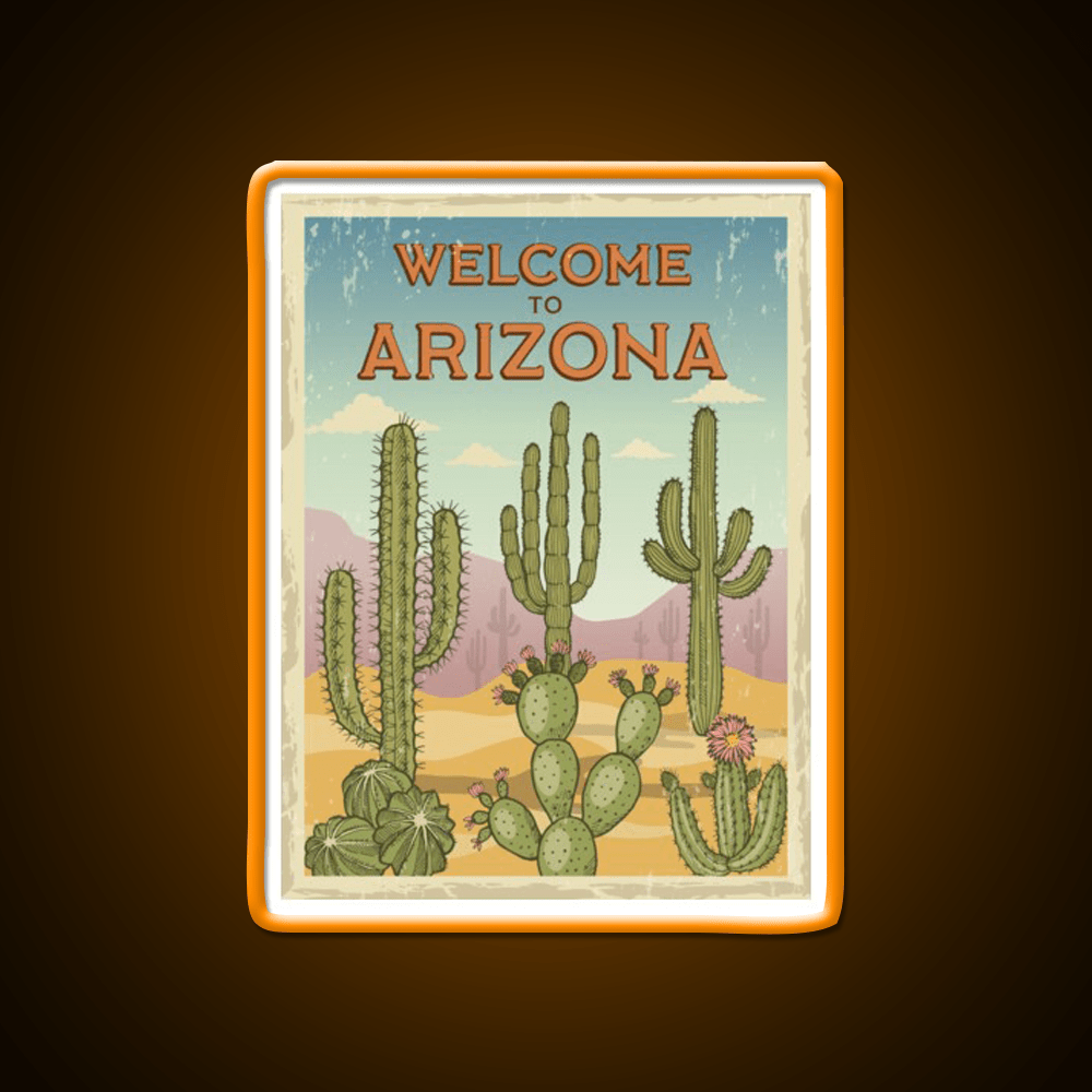 Welcome To Arizona Welcome Led Neon Sign Open Sign Wall Art Rgb Color - Shineneon
