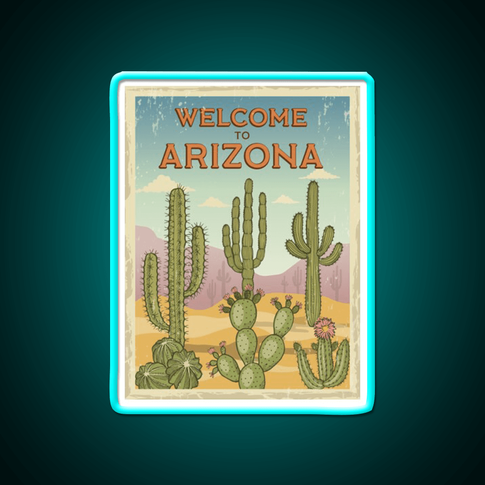Welcome To Arizona Welcome Led Neon Sign Open Sign Wall Art Rgb Color - Shineneon