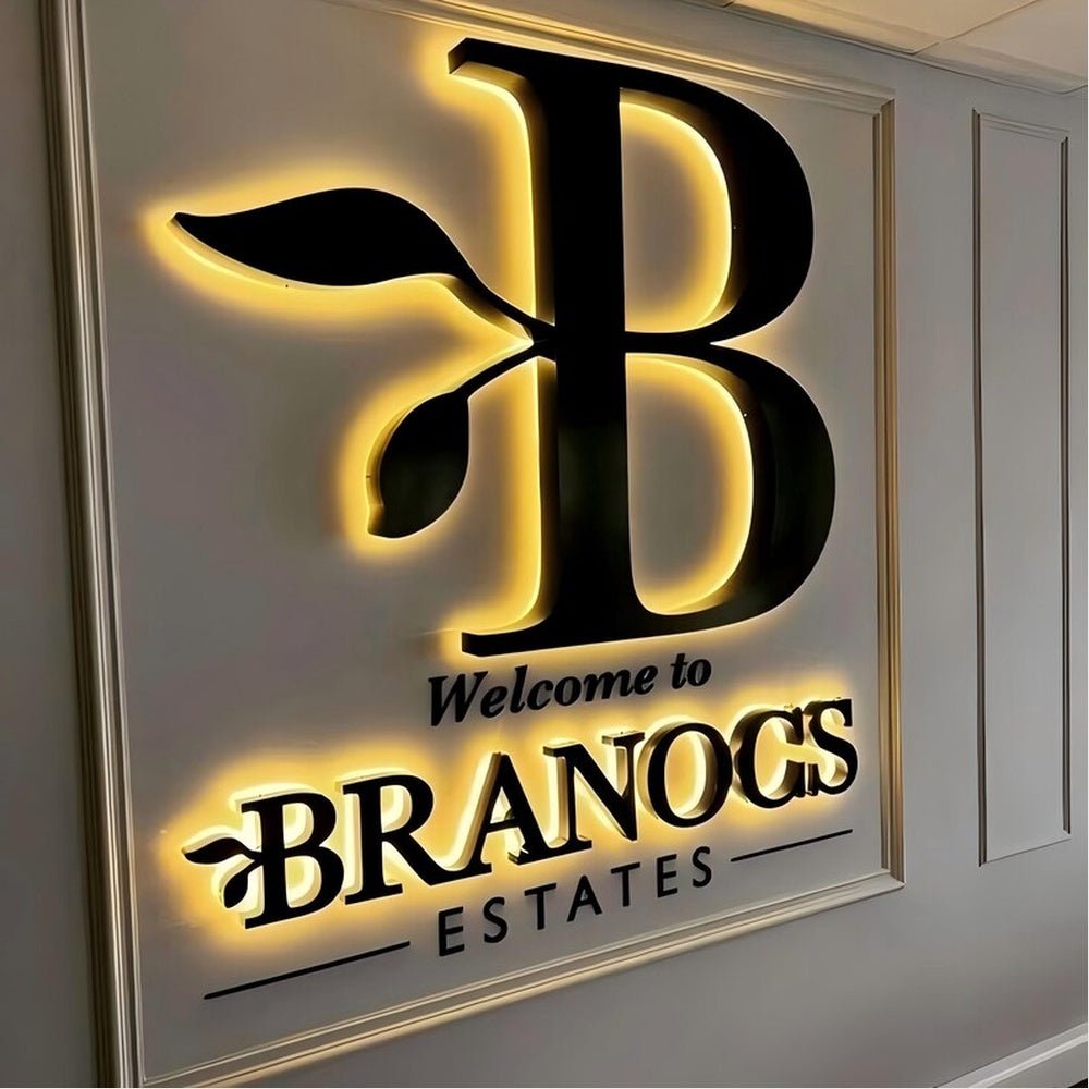 Welcome To Brano Estates 3D Backlit Channel Letters Led Light Sign - Shineneon