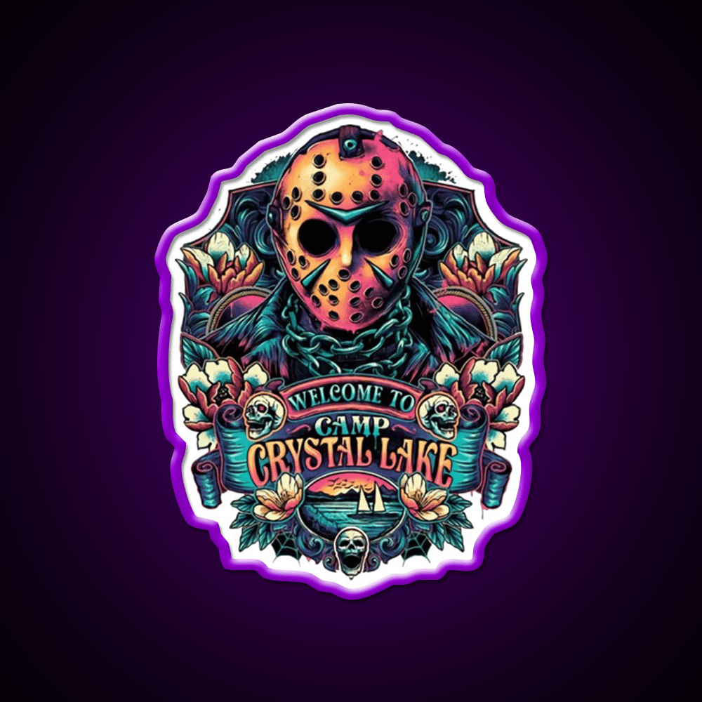Welcome To Camp Crystal Lake Welcome Led Neon Sign Open Sign Rgb Color - Shineneon