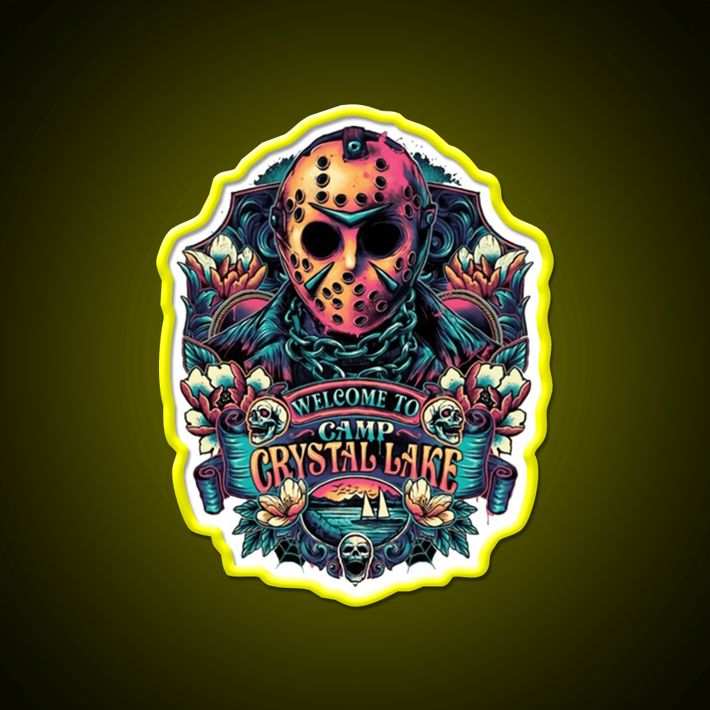 Welcome To Camp Crystal Lake Welcome Led Neon Sign Open Sign Rgb Color - Shineneon