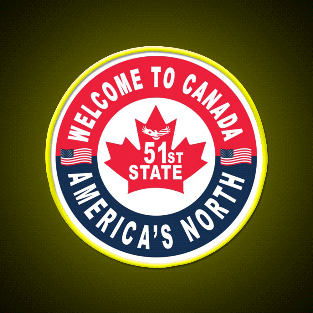 Welcome To Canada Americas 51St State Welcome Led Neon Sign Open Sign Rgb Color - Custom LED neon sign front view