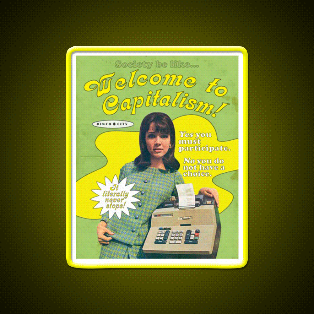 Welcome To Capitalism Welcome Led Neon Sign Open Sign Rgb Color - Custom LED neon sign front view