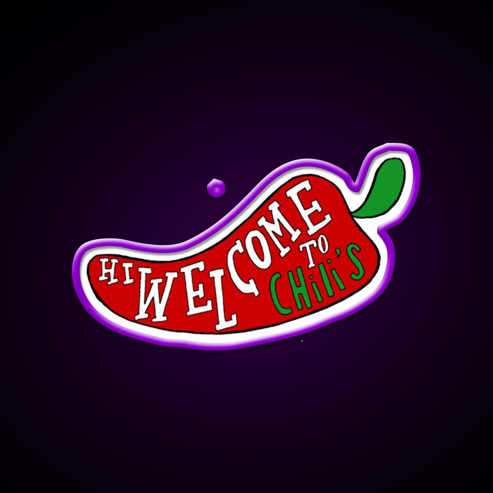 Welcome To Chilis Vine Welcome Led Neon Sign Open Sign Rgb Color - Shineneon