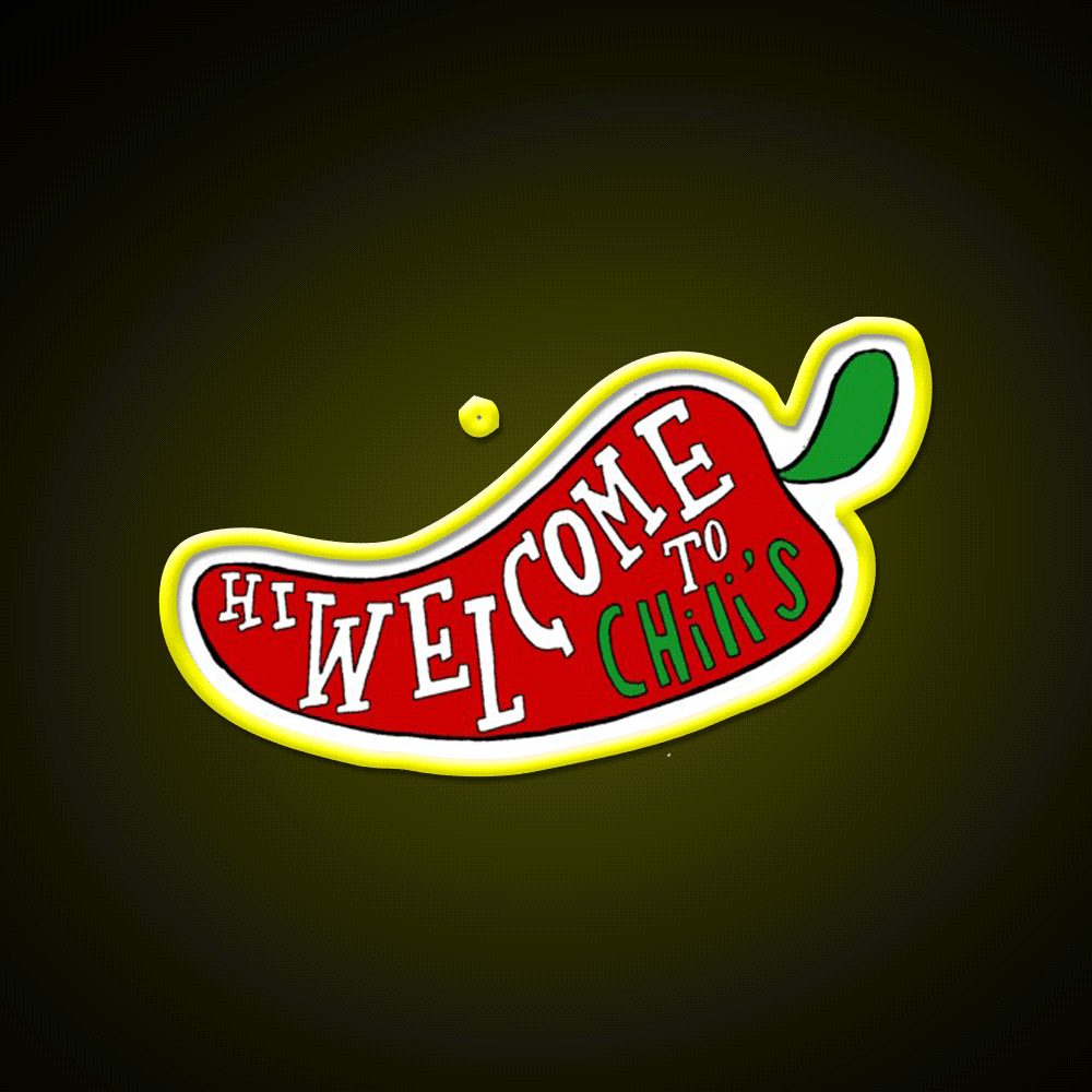 Welcome To Chilis Vine Welcome Led Neon Sign Open Sign Rgb Color - Custom LED neon sign front view