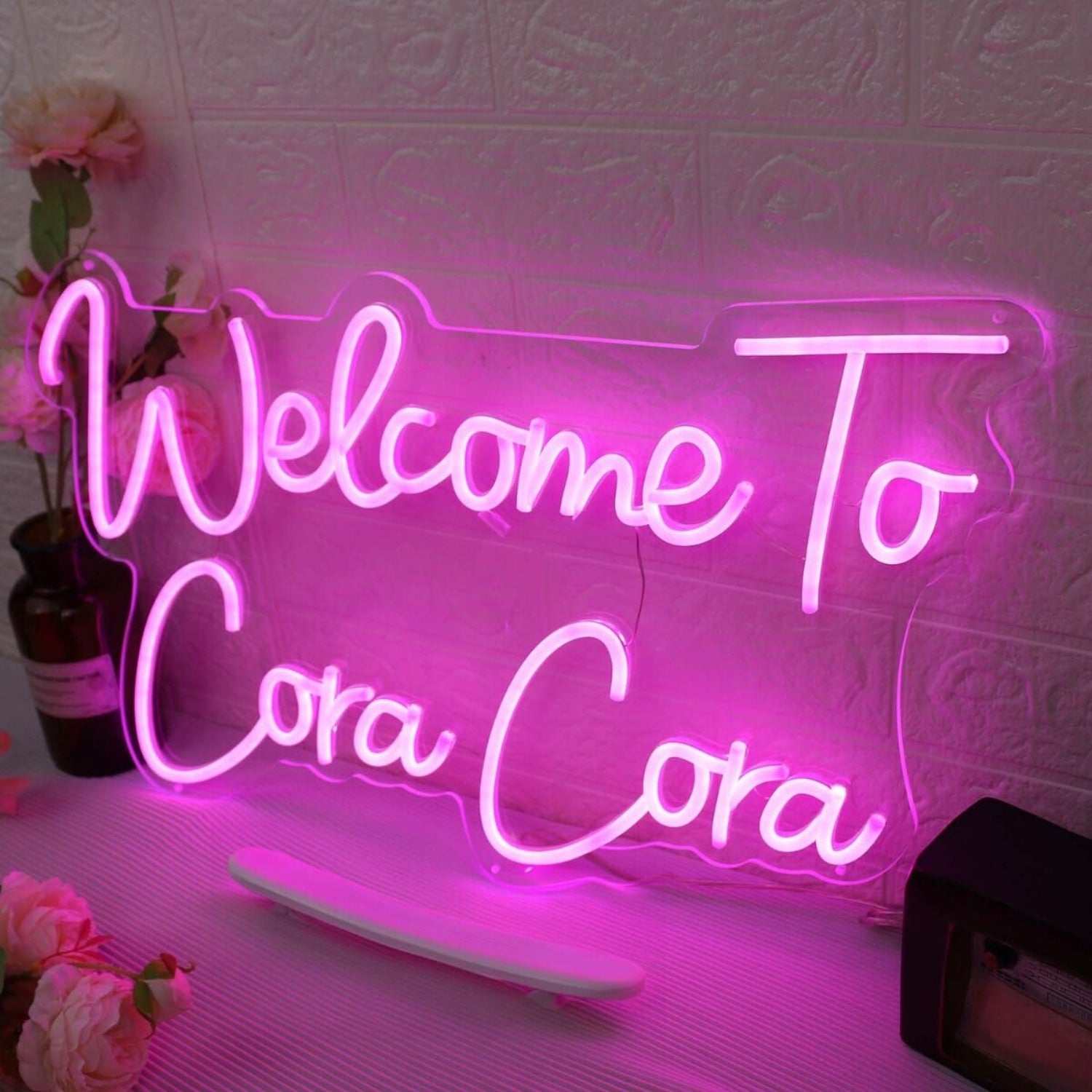 Welcome To Cora Cora Pink Led Neon Sign - Shineneon