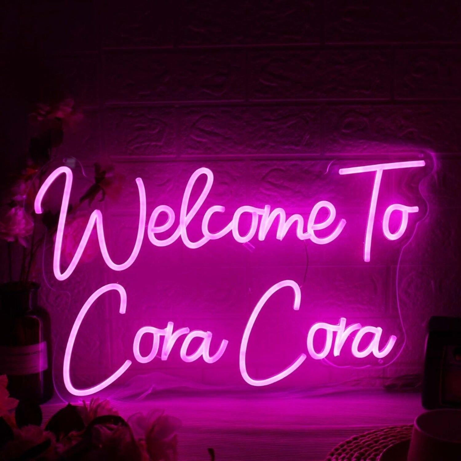 Welcome To Cora Cora Pink Led Neon Sign - Shineneon