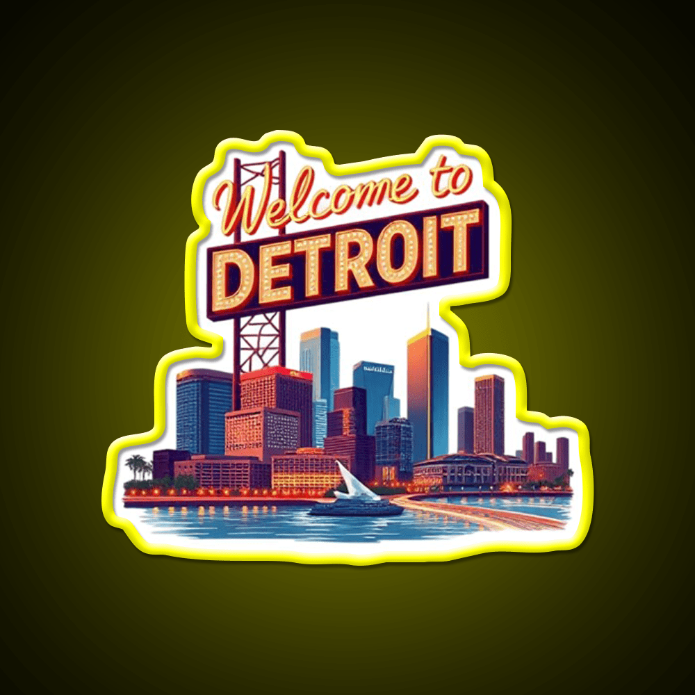 Welcome To Detroit Welcome Led Neon Sign Open Sign Rgb Color - Shineneon