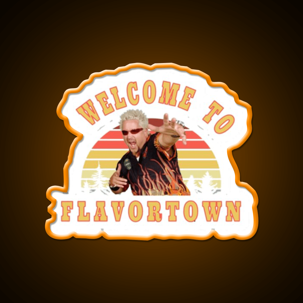 Welcome To Flavortown Welcome Led Neon Sign Open Sign Wall Art Rgb Color - Shineneon