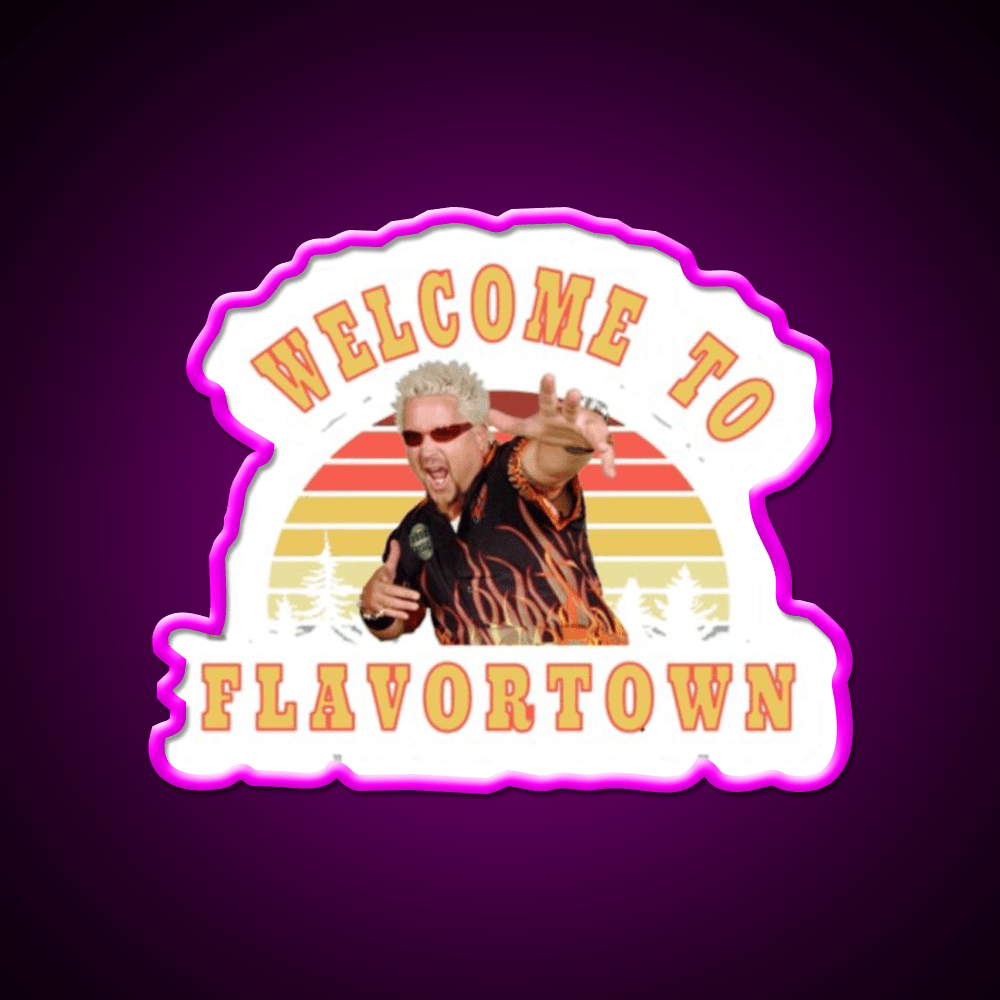 Welcome To Flavortown Welcome Led Neon Sign Open Sign Wall Art Rgb Color - Shineneon