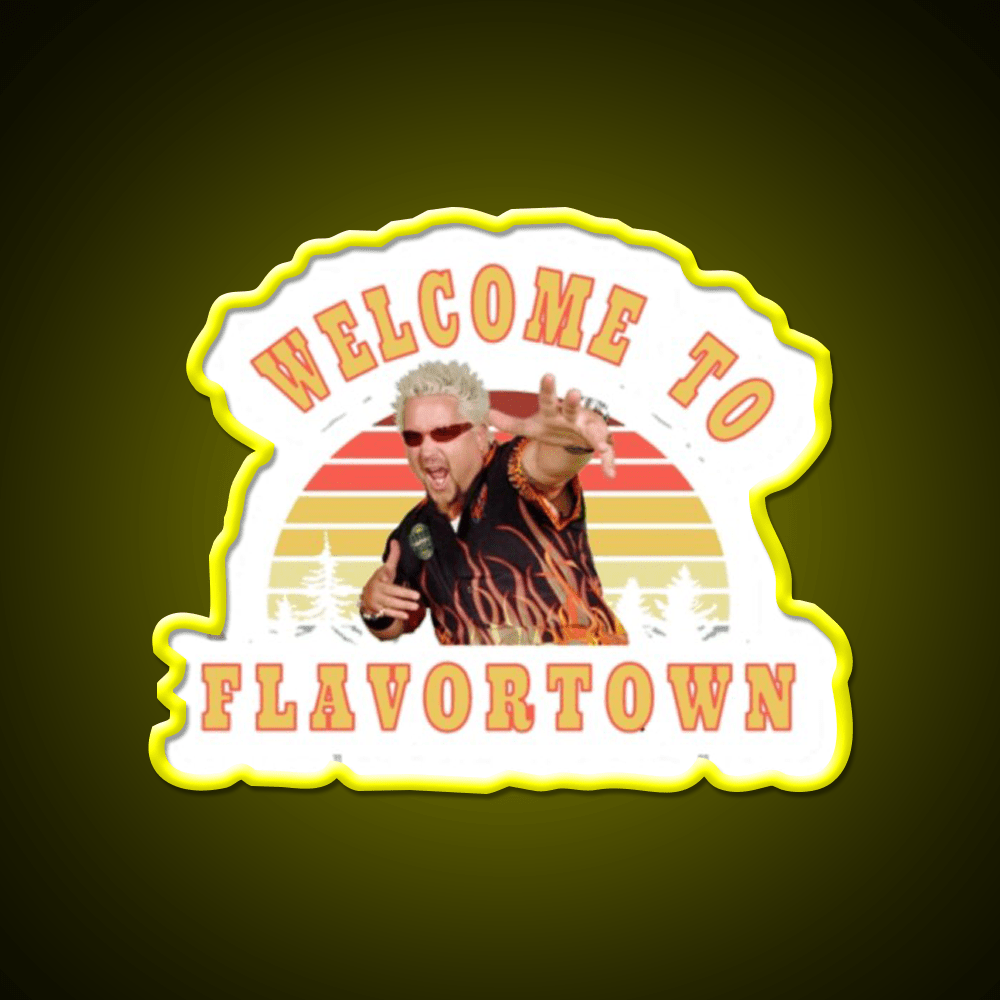 Welcome To Flavortown Welcome Led Neon Sign Open Sign Wall Art Rgb Color - Shineneon