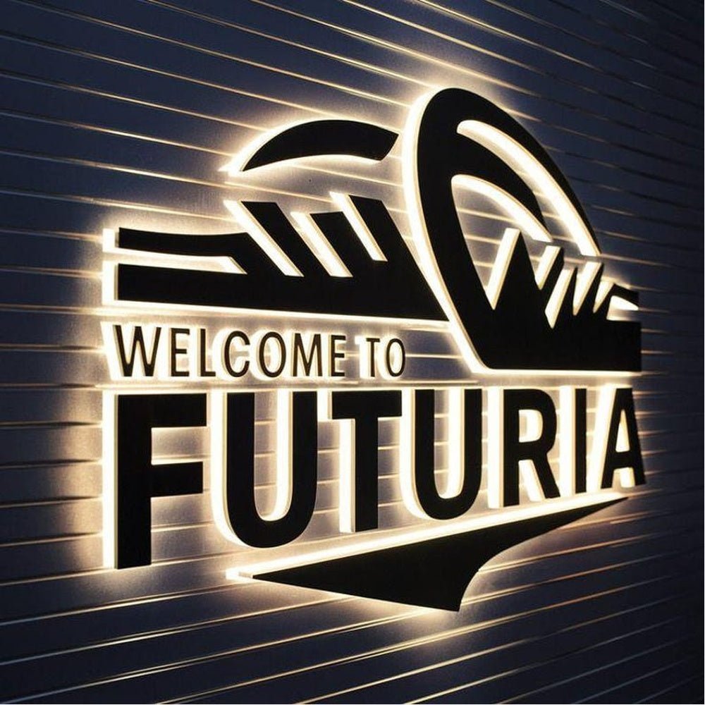 Welcome To Futuria 3D Backlit Channel Letters Led Light Sign - Shineneon