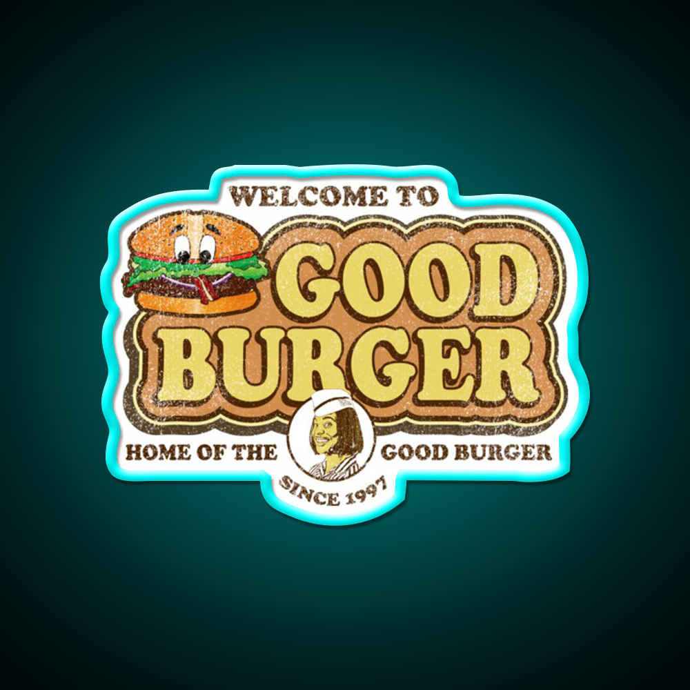 Welcome To Good Burger Worn Out Fast Food Led Neon Sign For Burger Place Rgb Color