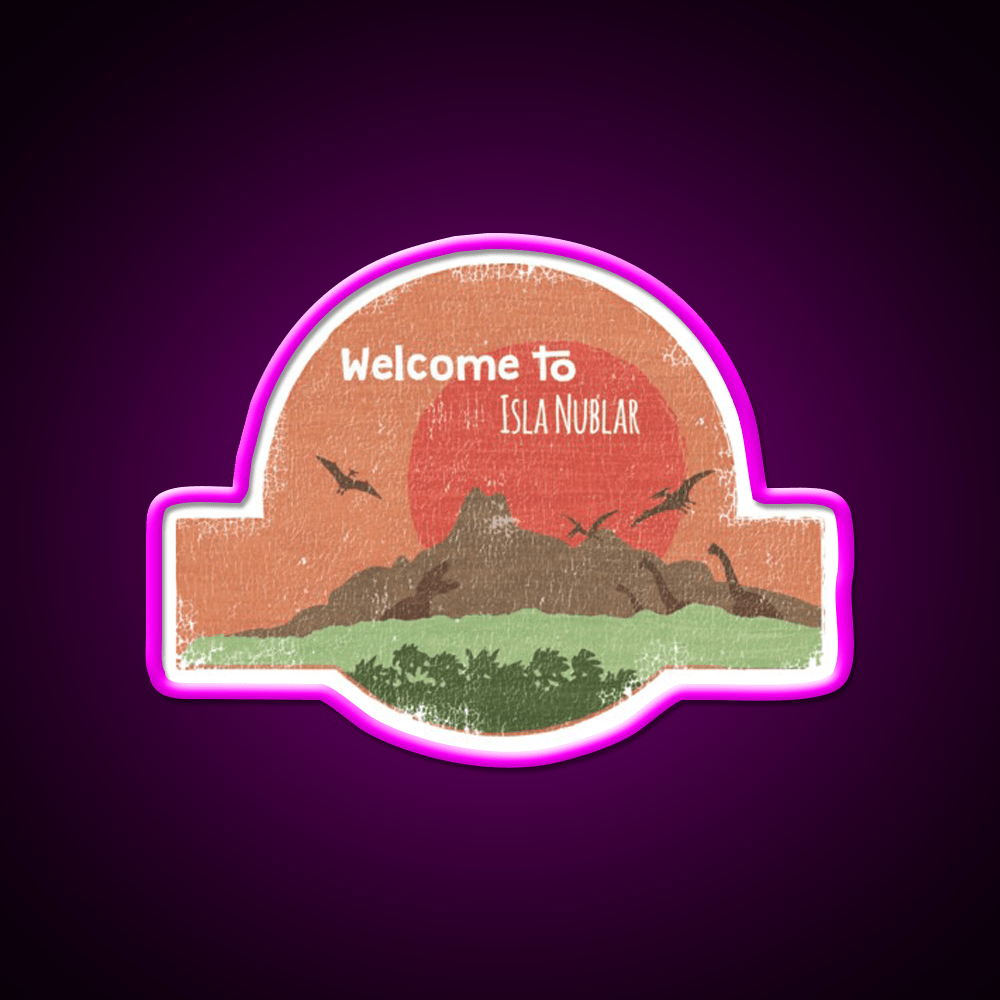 Welcome To Isla Nublar Welcome Led Neon Sign Open Sign Rgb Color - Shineneon