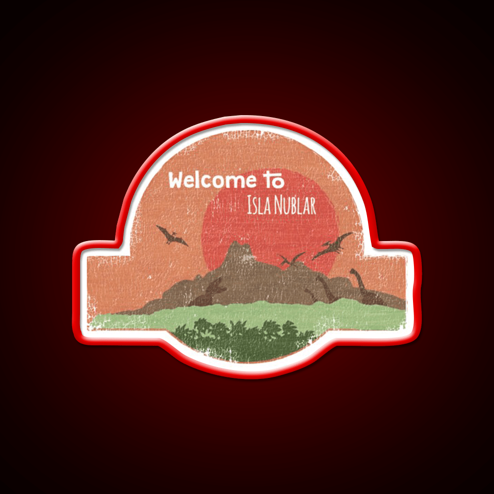 Welcome To Isla Nublar Welcome Led Neon Sign Open Sign Rgb Color - Shineneon