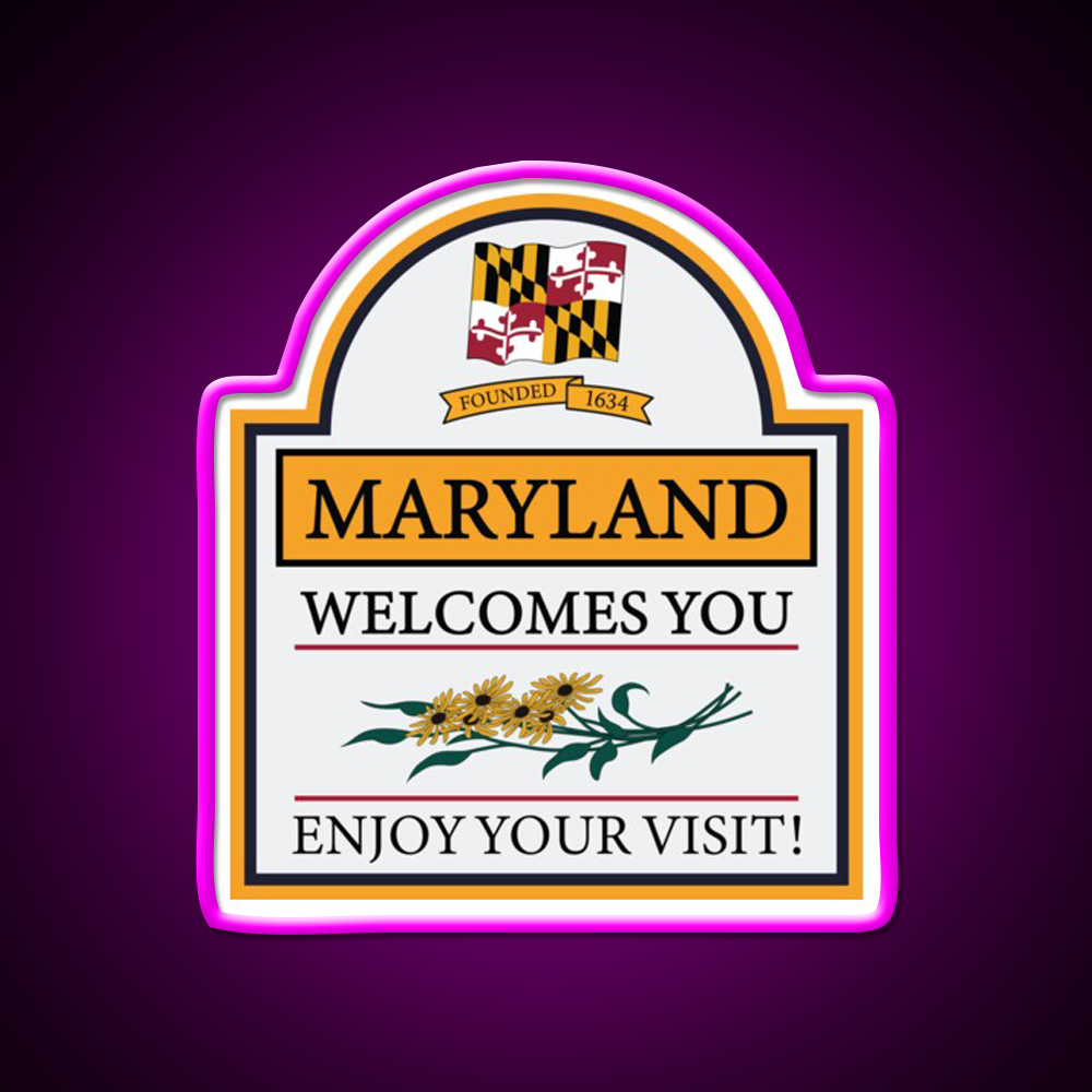Welcome To Maryland Road Sign Welcome Led Neon Sign Open Sign Rgb Color