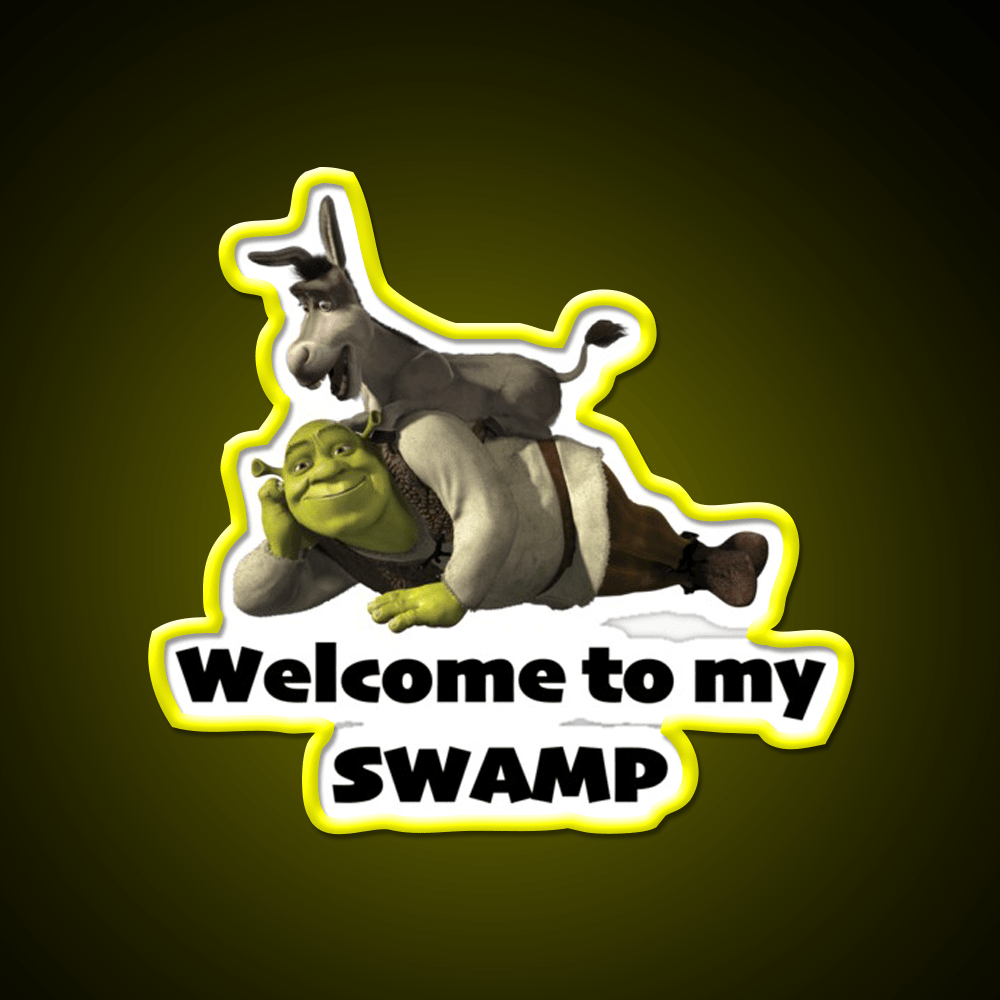 Welcome To My Swamp Shrek Welcome Led Neon Sign Open Sign Rgb Color - Shineneon