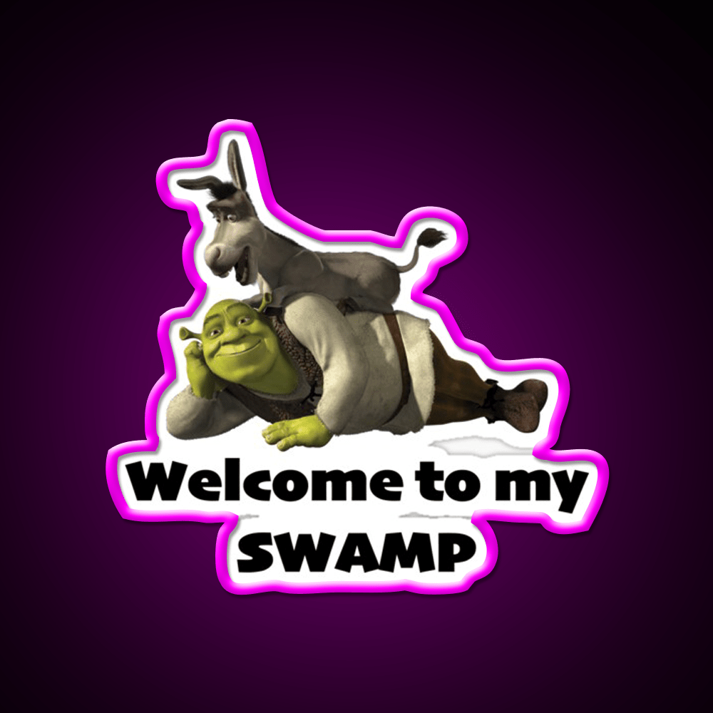Welcome To My Swamp Shrek Welcome Led Neon Sign Open Sign Rgb Color - Shineneon