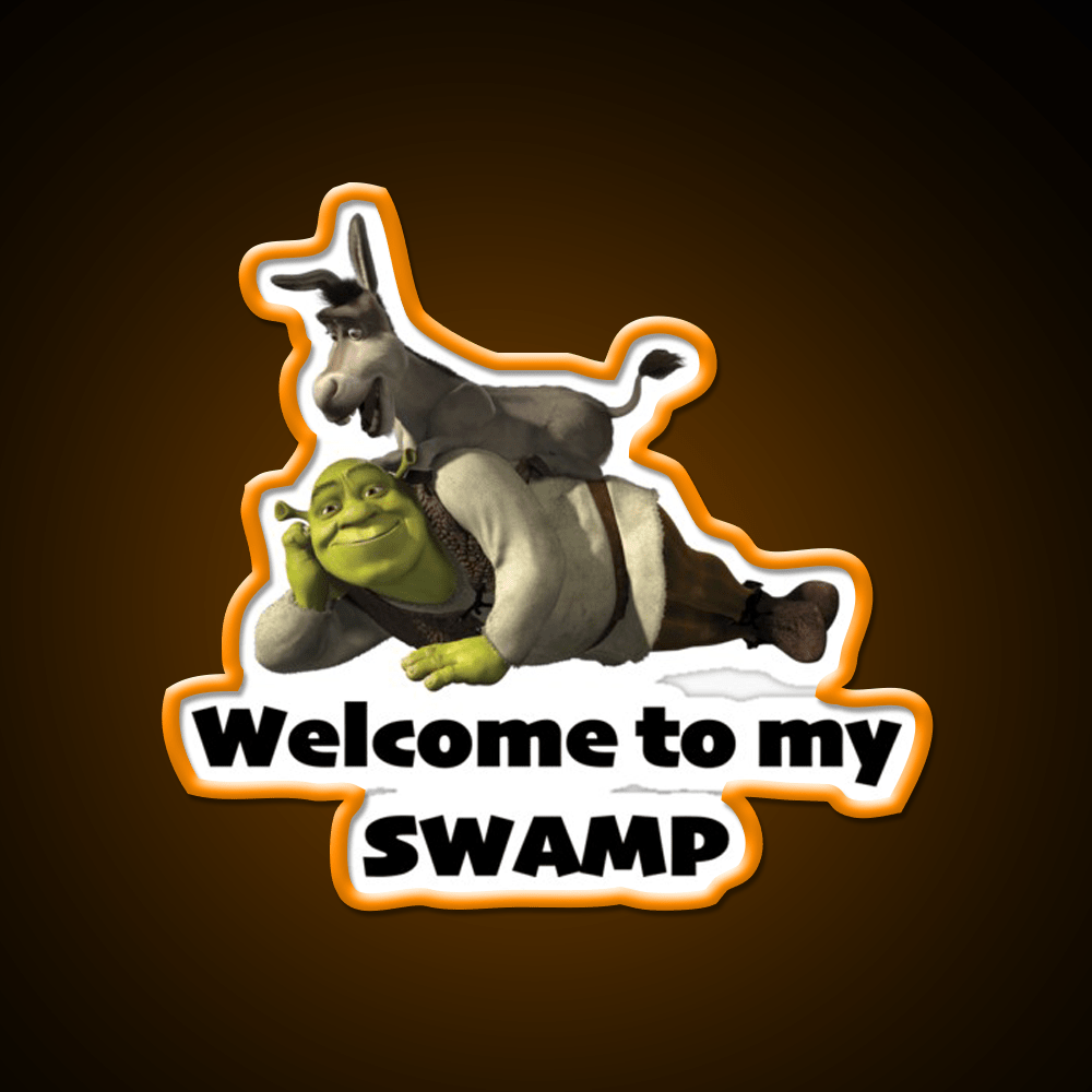 Welcome To My Swamp Shrek Welcome Led Neon Sign Open Sign Rgb Color - Shineneon