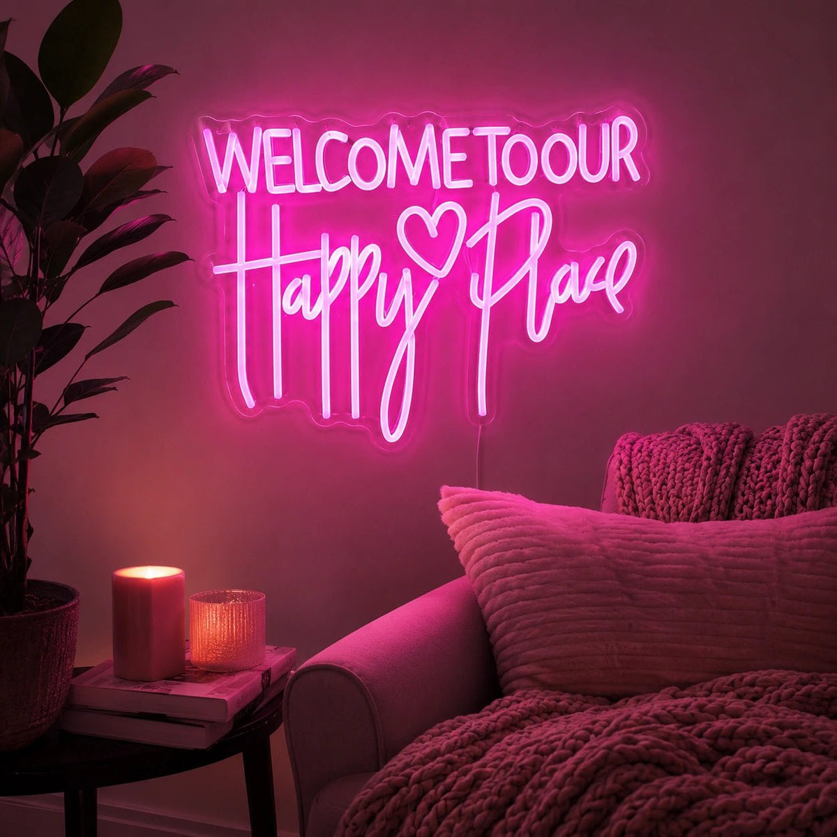 Welcome To Our Happy Place LED Neon Sign - Shineneon