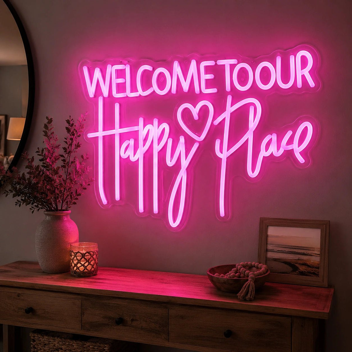 Welcome To Our Happy Place LED Neon Sign - Shineneon