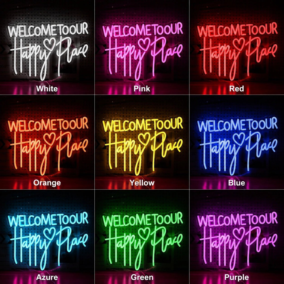 Welcome To Our Happy Place LED Neon Sign - Shineneon