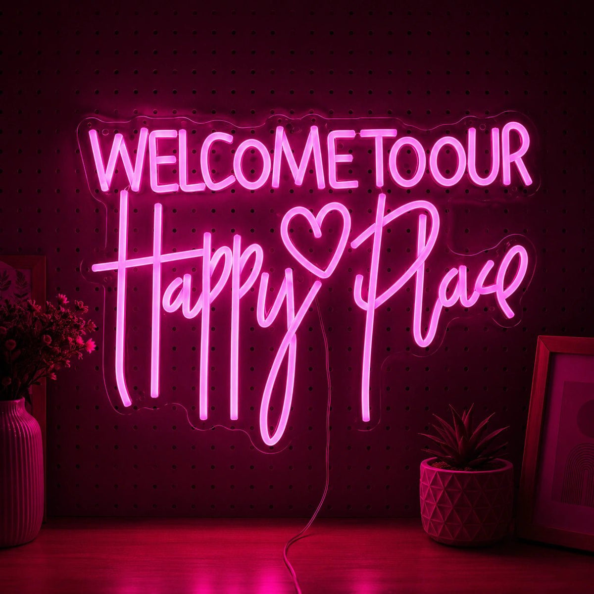 Welcome To Our Happy Place LED Neon Sign - Shineneon