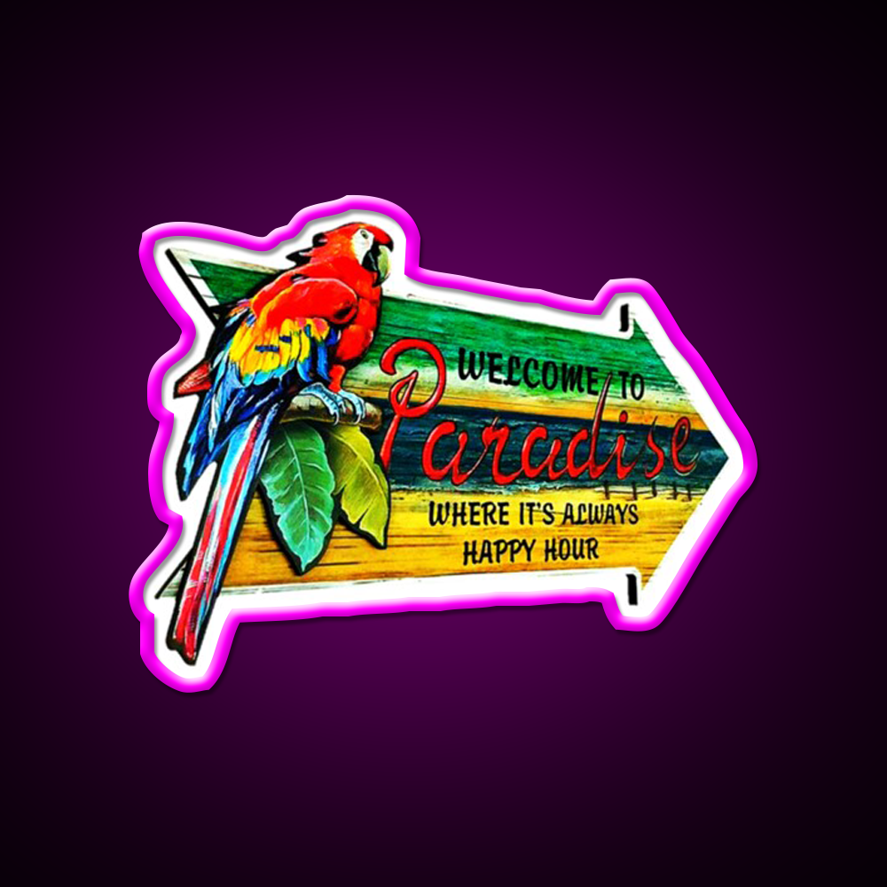 Welcome To Paradise Welcome Led Neon Sign Open Sign Rgb Color