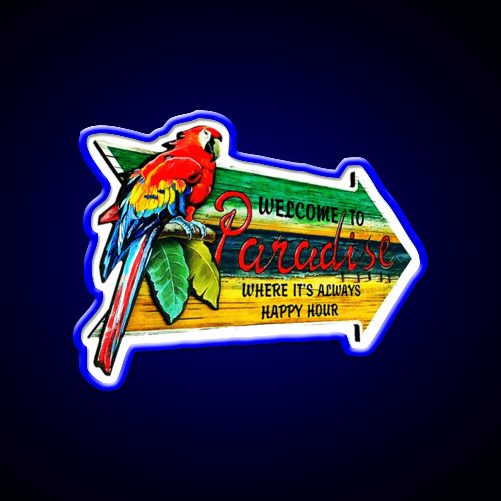Welcome To Paradise Welcome Led Neon Sign Open Sign Rgb Color - Shineneon
