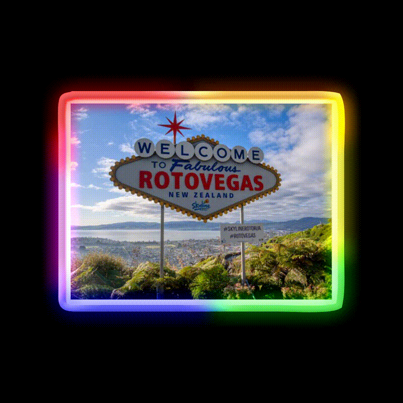 Welcome To Rotovegas Welcome Led Neon Sign Open Sign Rgb Color - LED neon sign close-up detail