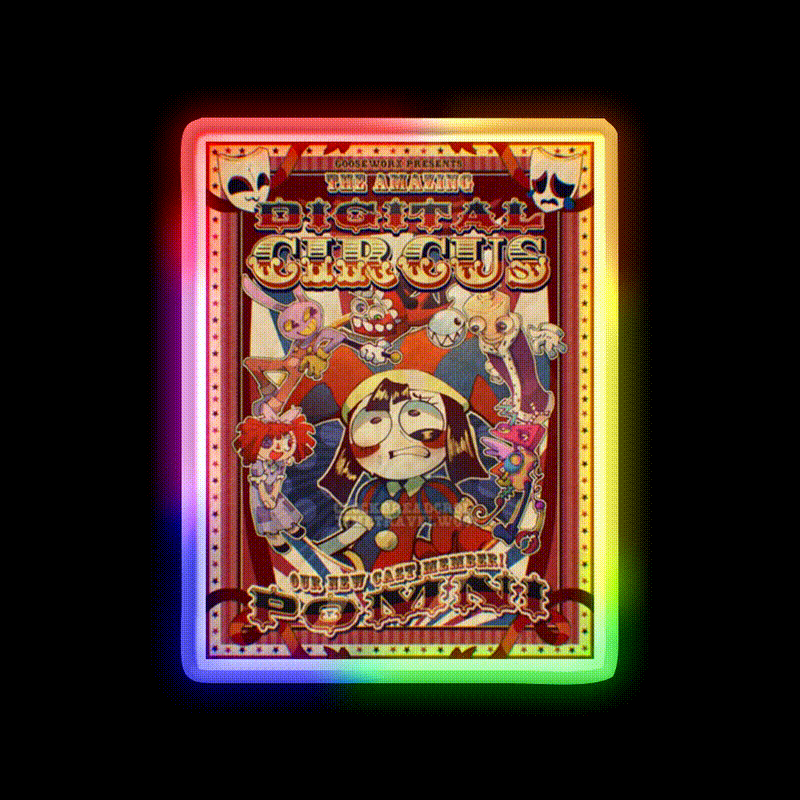 Welcome To The Amazing Digital Circus Welcome Led Neon Sign Open Sign Rgb Color - LED neon sign close-up detail
