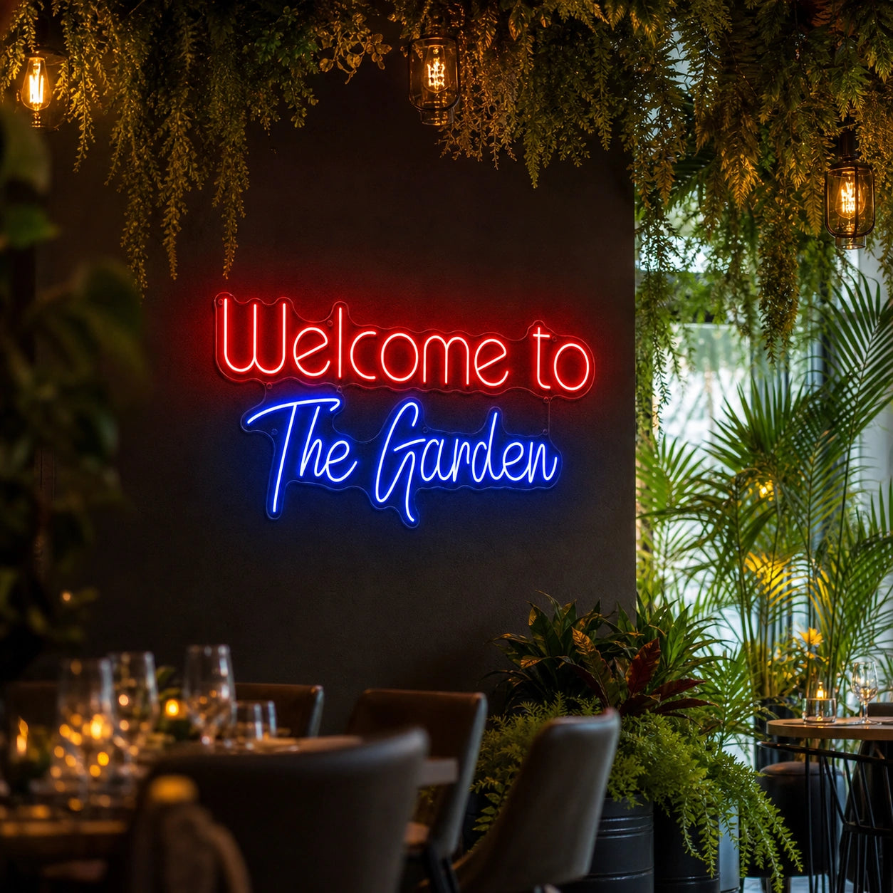 Welcome To The Garden LED Neon Sign real lifestyle scene