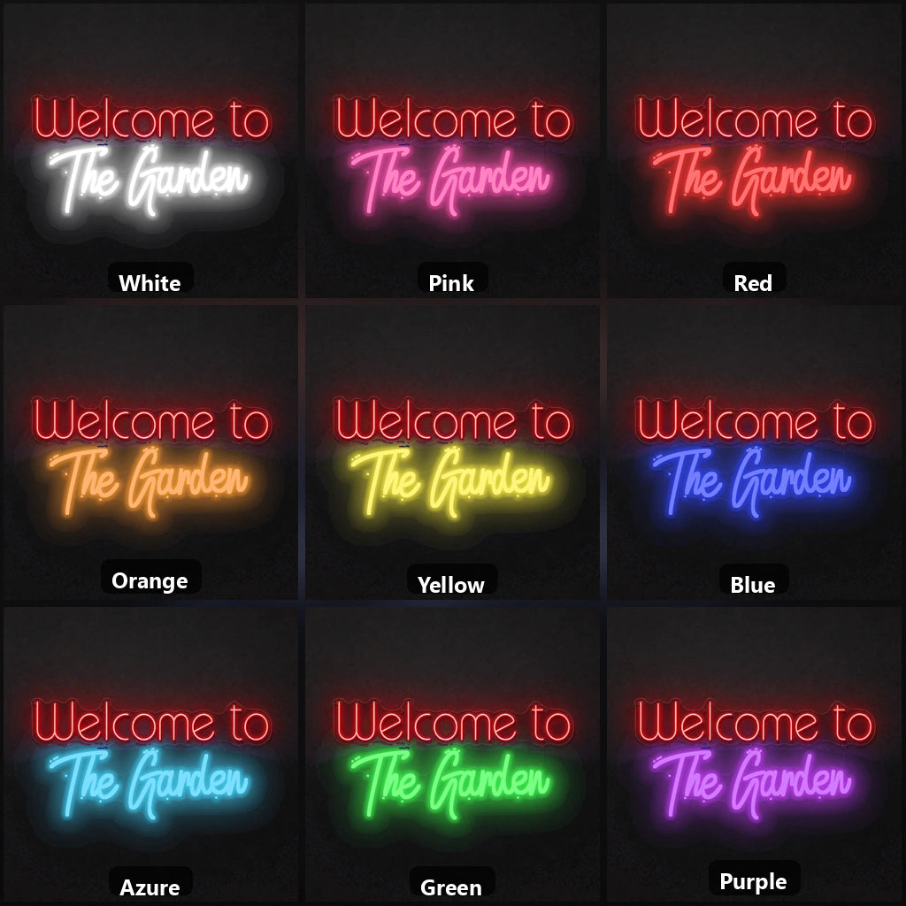 Welcome To The Garden LED Neon Sign color grid