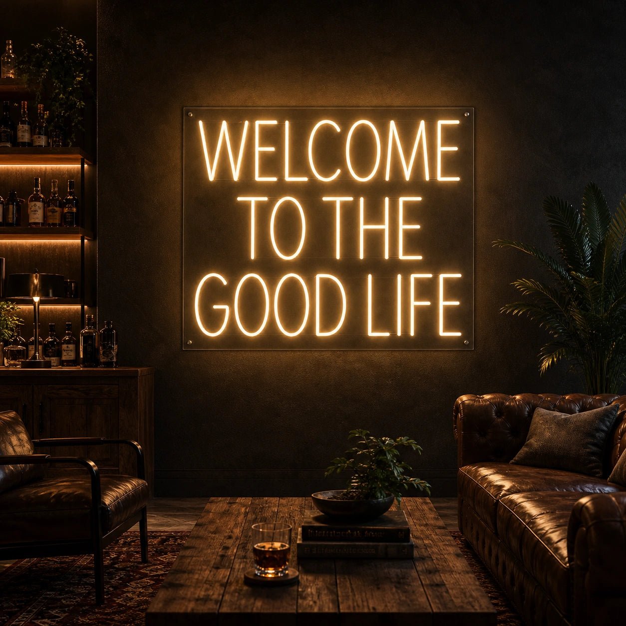 Welcome To The Good Life Man Cave LED Neon Sign - Shineneon