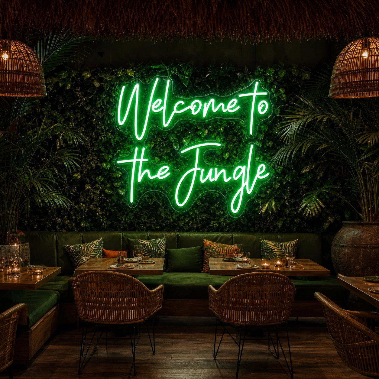 Welcome To The Jungle LED Neon Sign Garage Man Cave Neon Sign real lifestyle scene