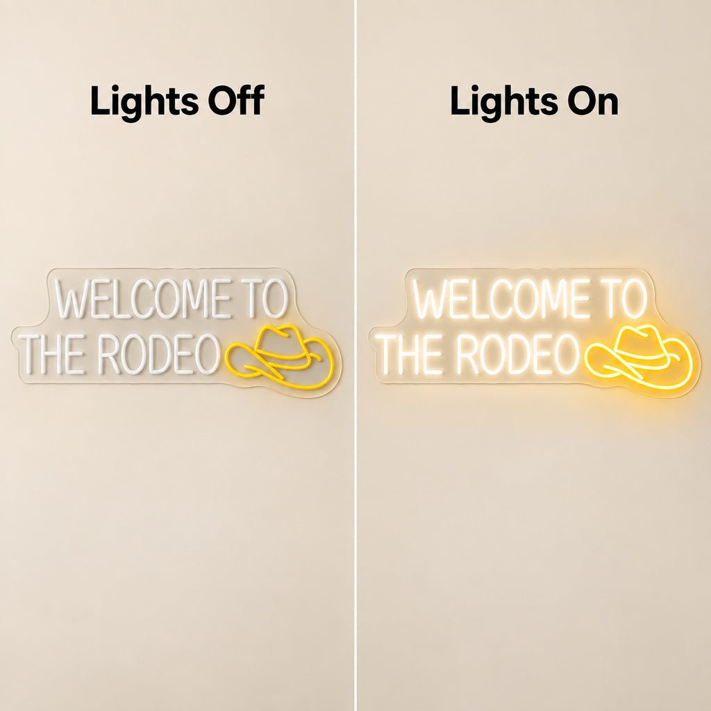 Welcome To The Rodeo Cowboy Hat Custom LED Neon Sign - Shineneon