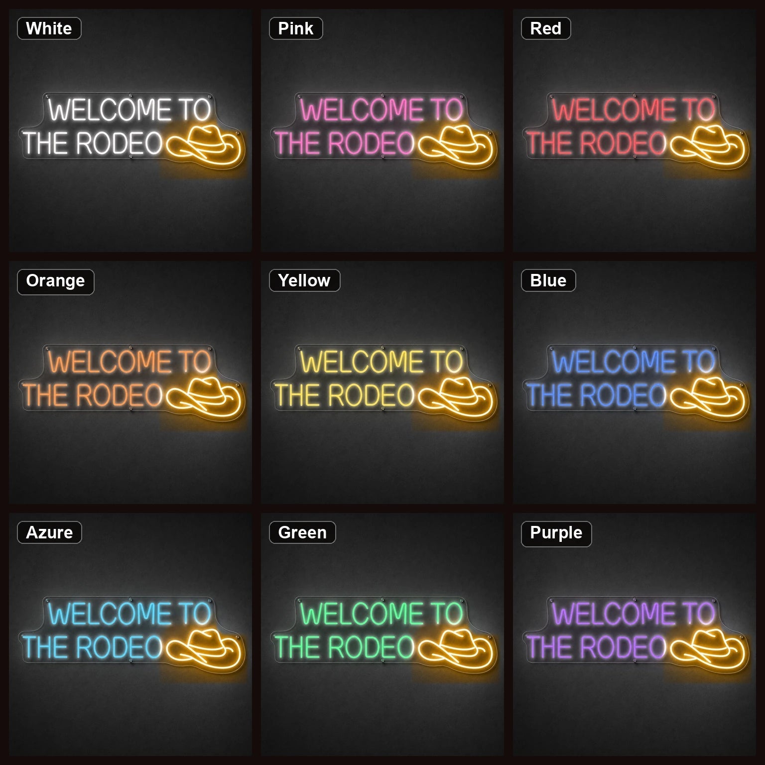 Welcome To The Rodeo Cowboy Hat LED Neon Sign - Shineneon