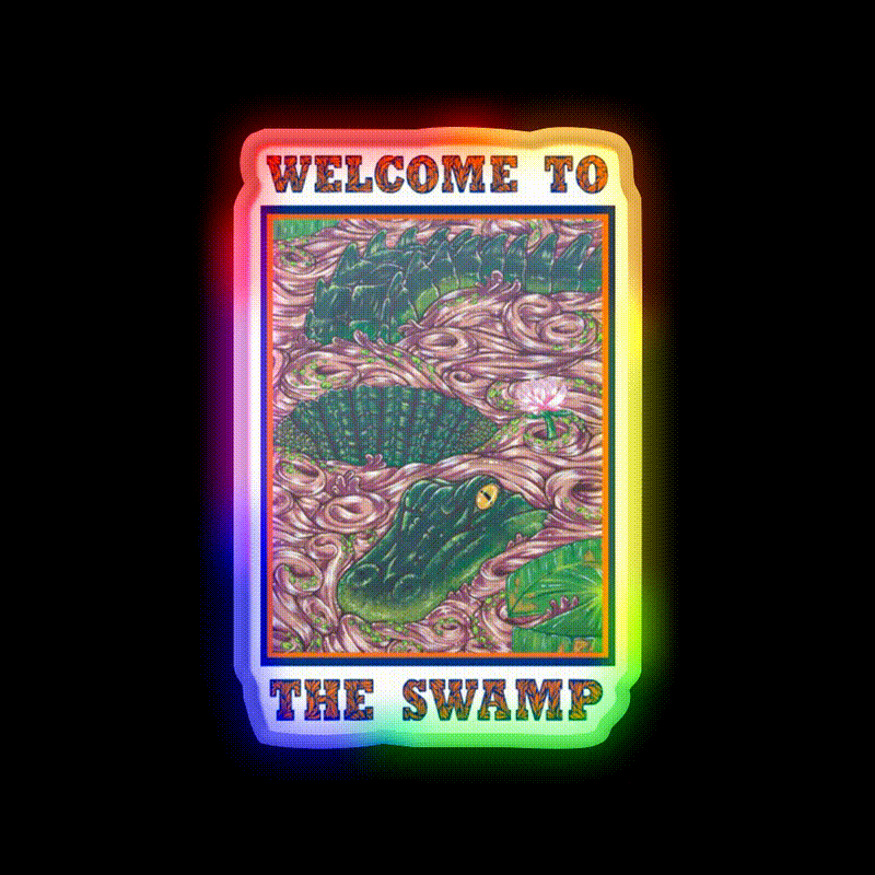 Welcome To The Swamp Welcome Led Neon Sign Open Sign Rgb Color - LED neon sign close-up detail
