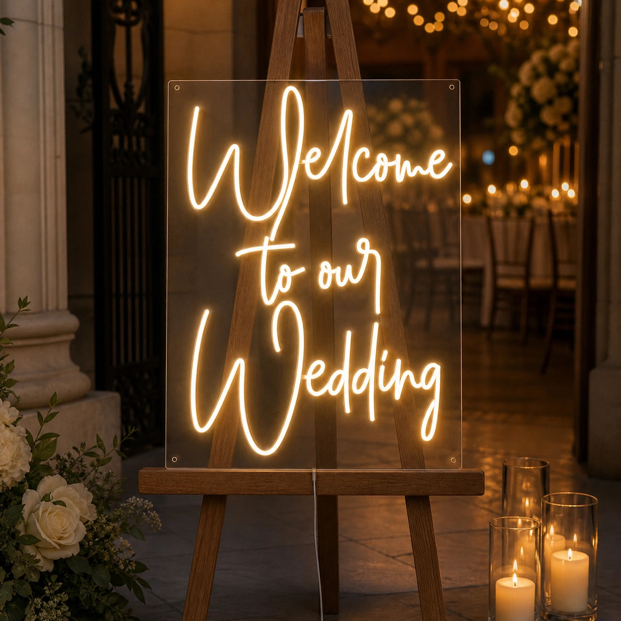 Welcome To The Wedding LED Neon Sign high-converting product image